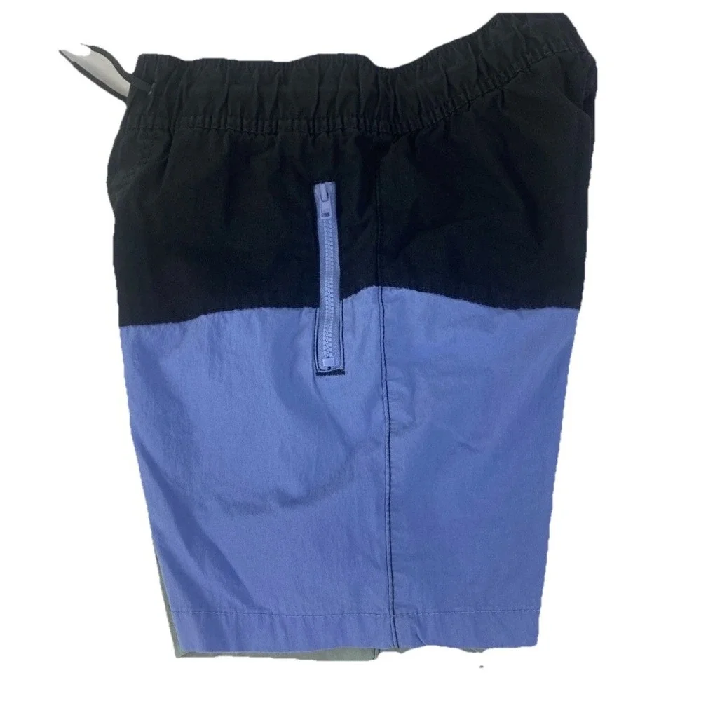 Wonder‎ Nation Swim Trunks Boys Size 8 Colorblock Mesh Lined Black Blue Kids